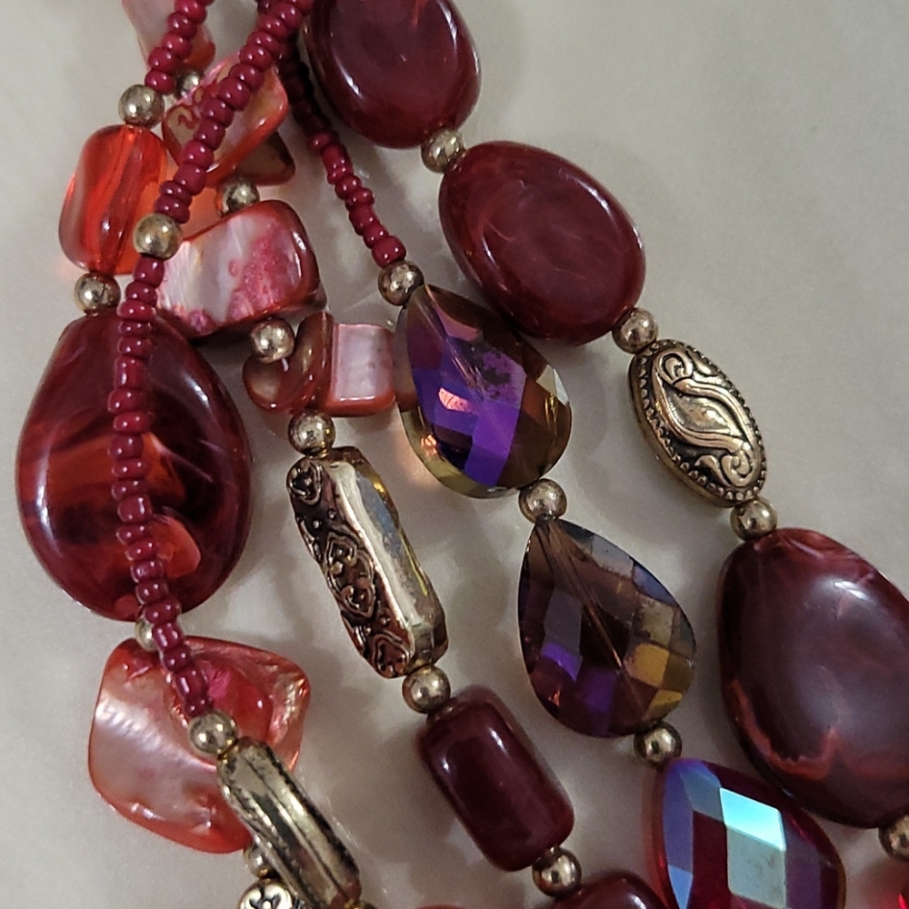 Multiple Strand Beaded Necklace - image 4